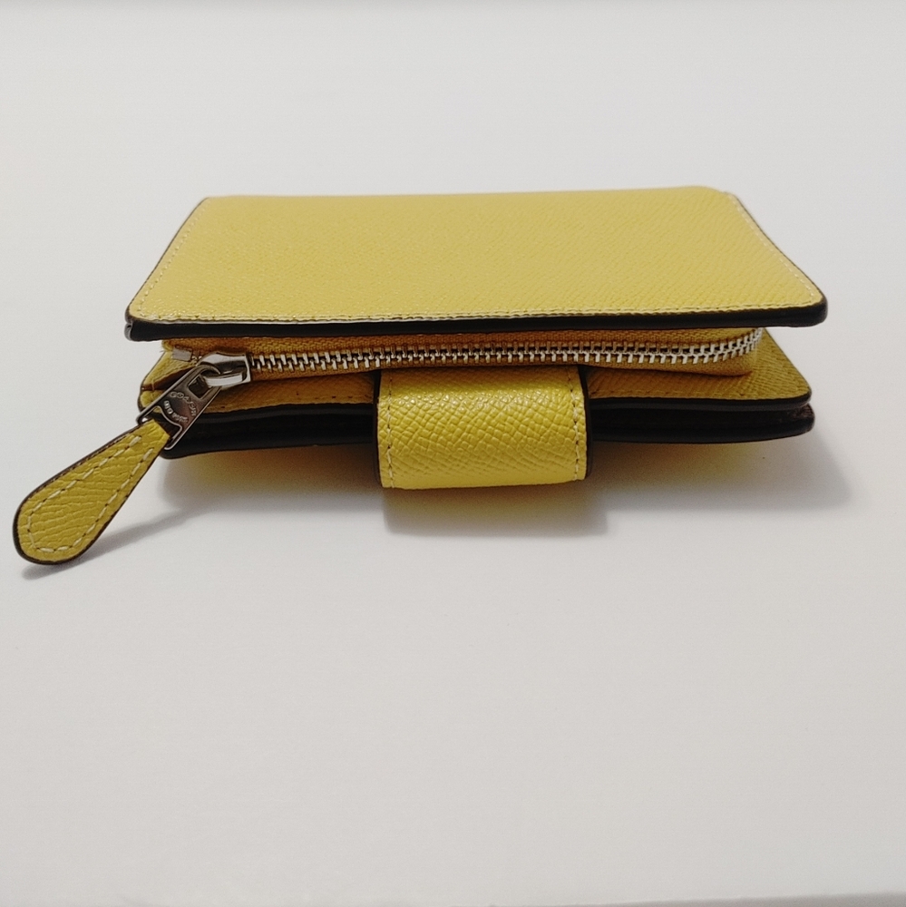 Coach Medium Corner Zip Wallet Yellow/Silver - Picture 2 of 13